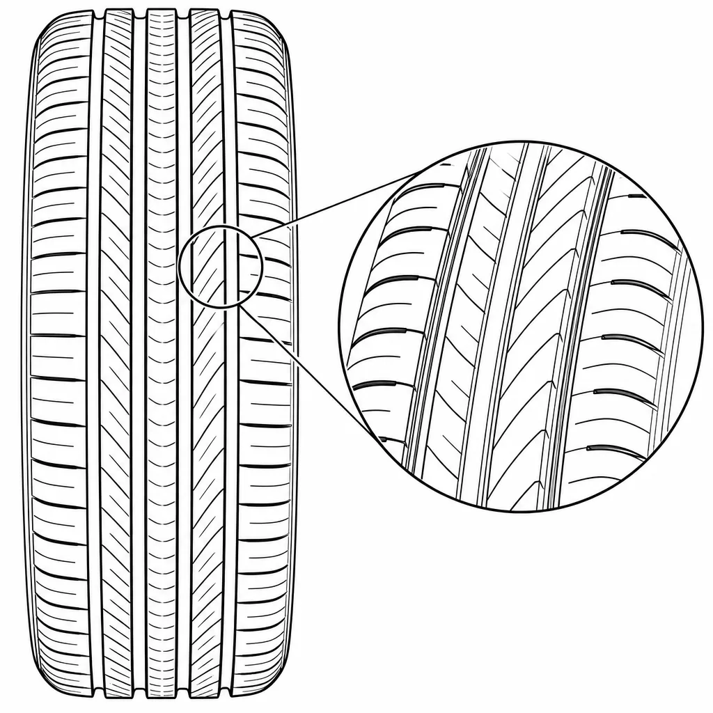 Schéma illustratif : Répartition symétrique des volumes de gomme et des découpes