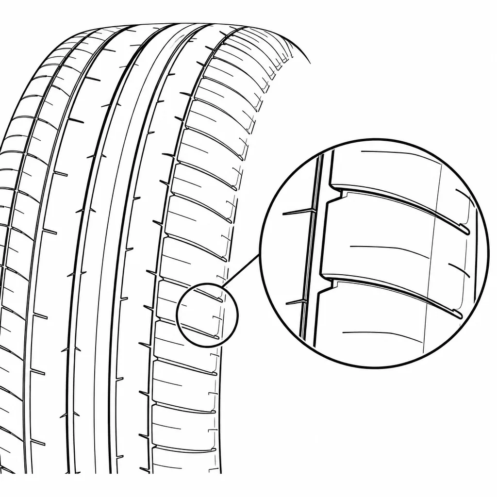 Schéma illustratif : Épaules semi-continues à fines encoches latérales