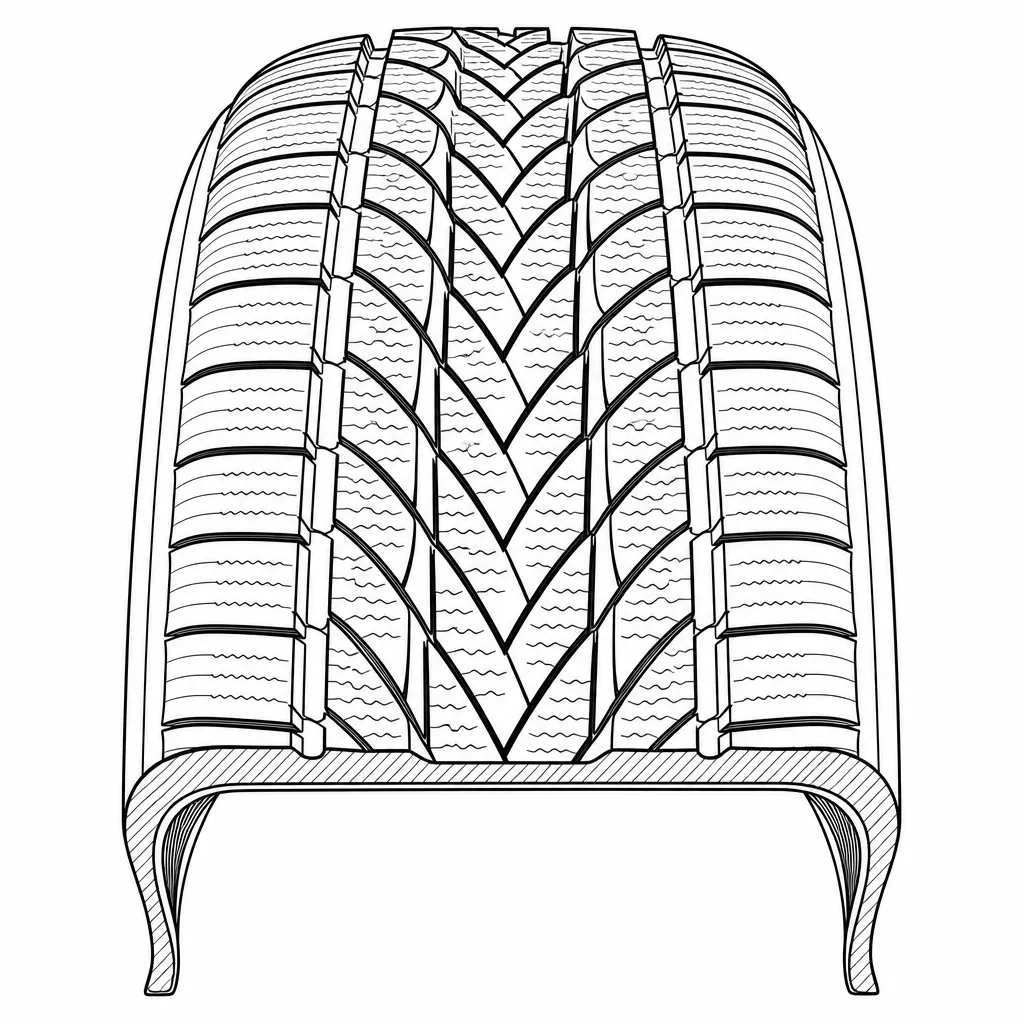 Schéma illustratif : Répartition bilatérale symétrique des volumes de gomme