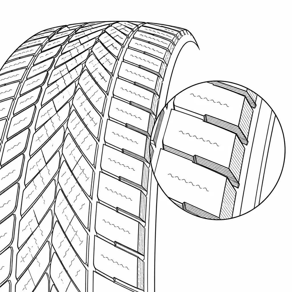 Schéma illustratif : Épaules composées de modules réguliers séparés par des encoches transversales obliques