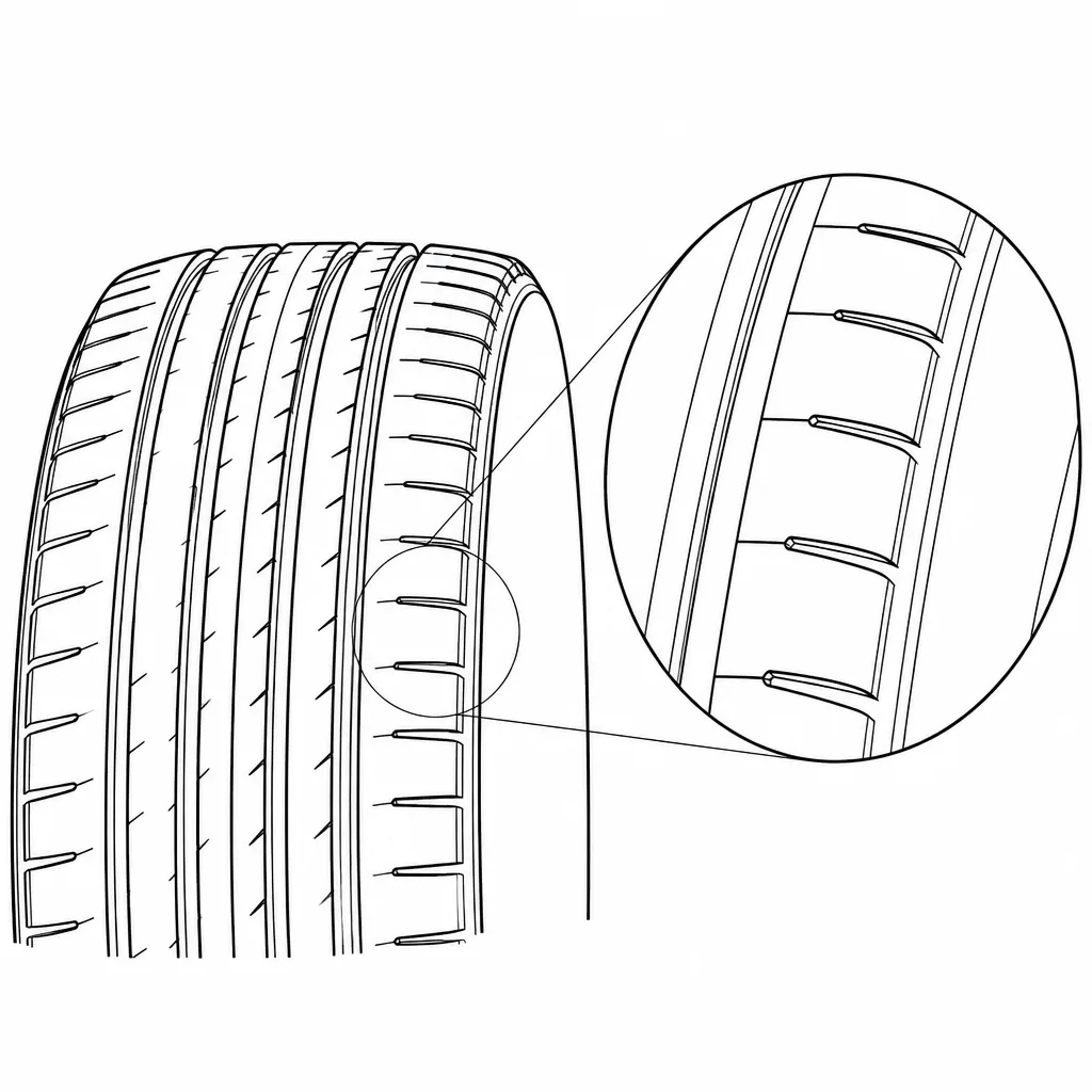 Schéma illustratif : Blocs d’épaule segmentés par de courtes encoches transversales