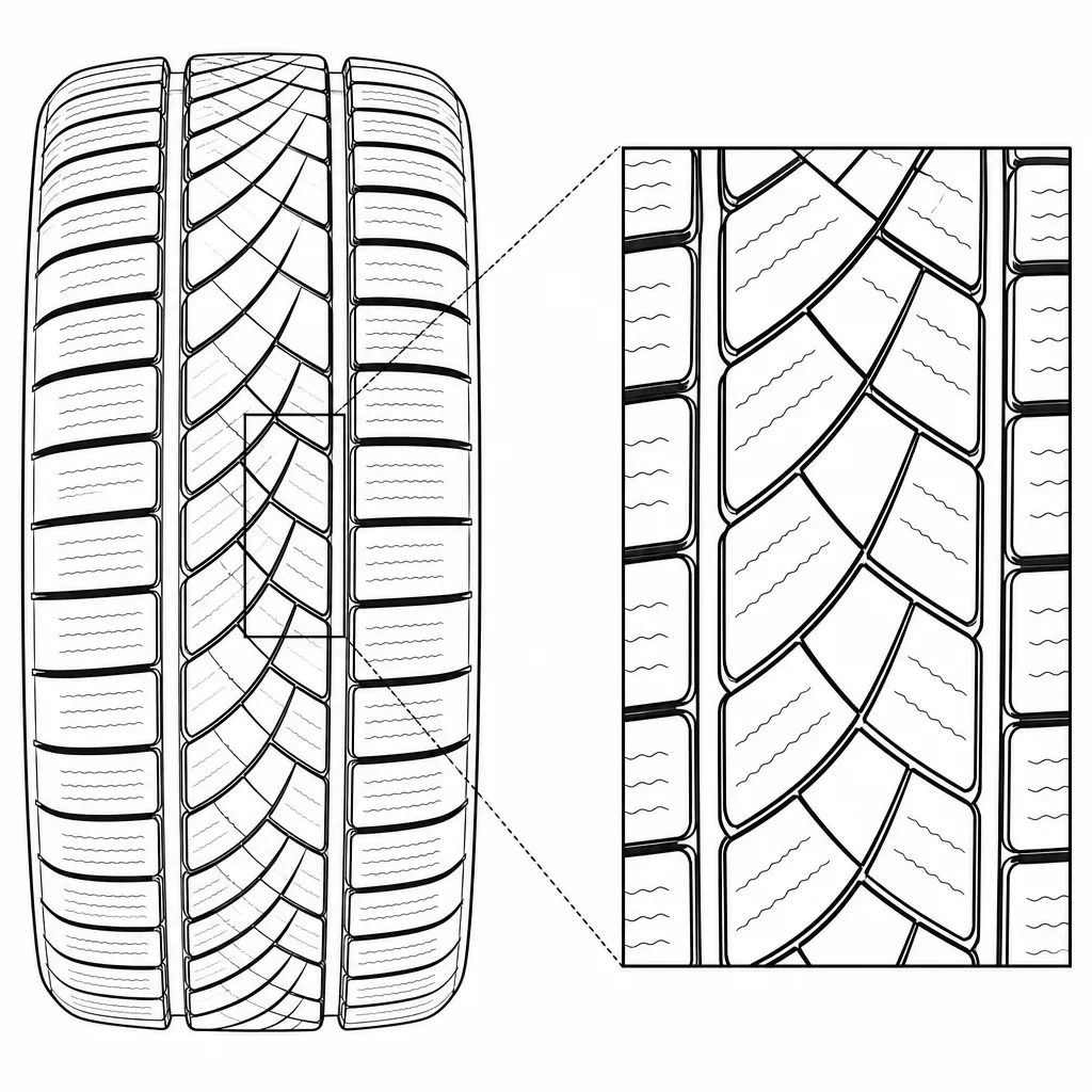 Schéma illustratif : Extrémités étroites formées par les raccords obliques des pavés