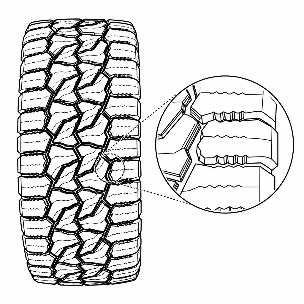 Schéma illustratif : Lamellisation moyenne par incisions ondulées ou segmentées
