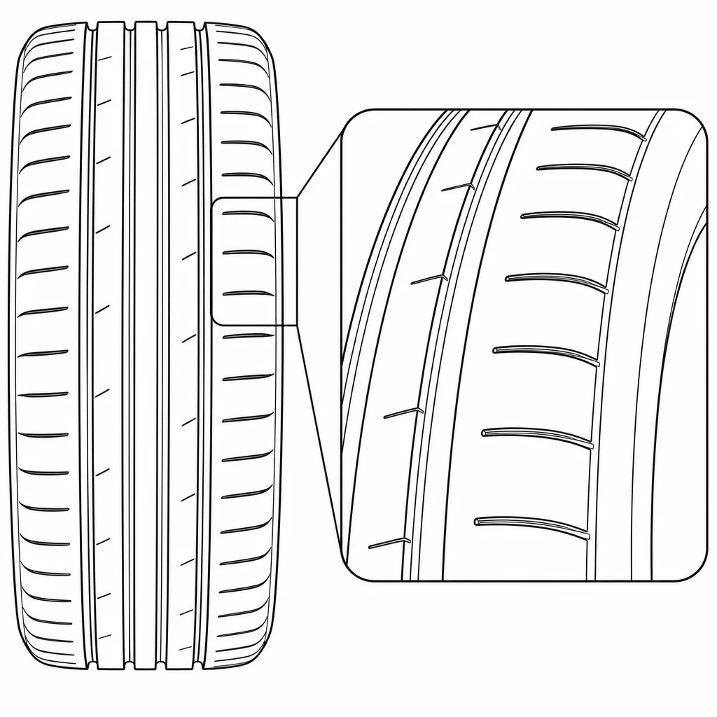 Schéma illustratif : Ratio plein/creux élevé des épaules à encoches courtes