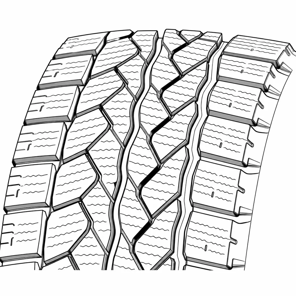 Schéma illustratif : Rainures longitudinales sinueuses séparant des chevrons imbriqués