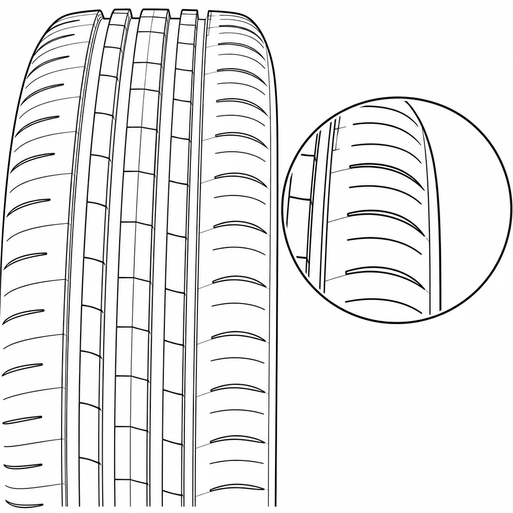 Schéma illustratif : Épaules arrondies, semi-continues et seulement ouvertes par de courtes encoches obliques