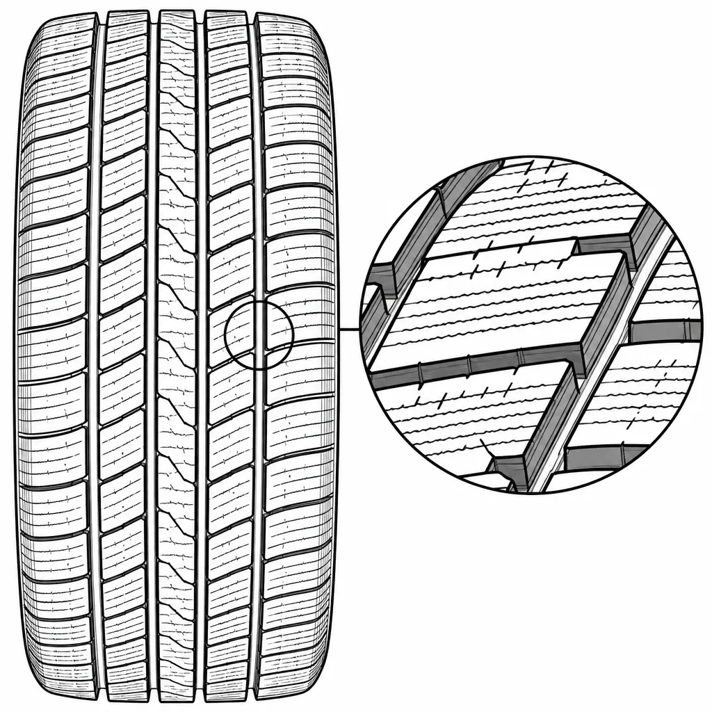 Schéma illustratif : Forte densité de lamelles transversales et obliques