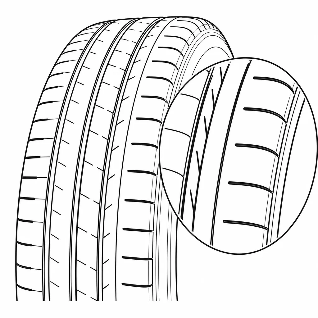 Schéma illustratif : Épaules à pavés longitudinaux semi-continus et fines encoches