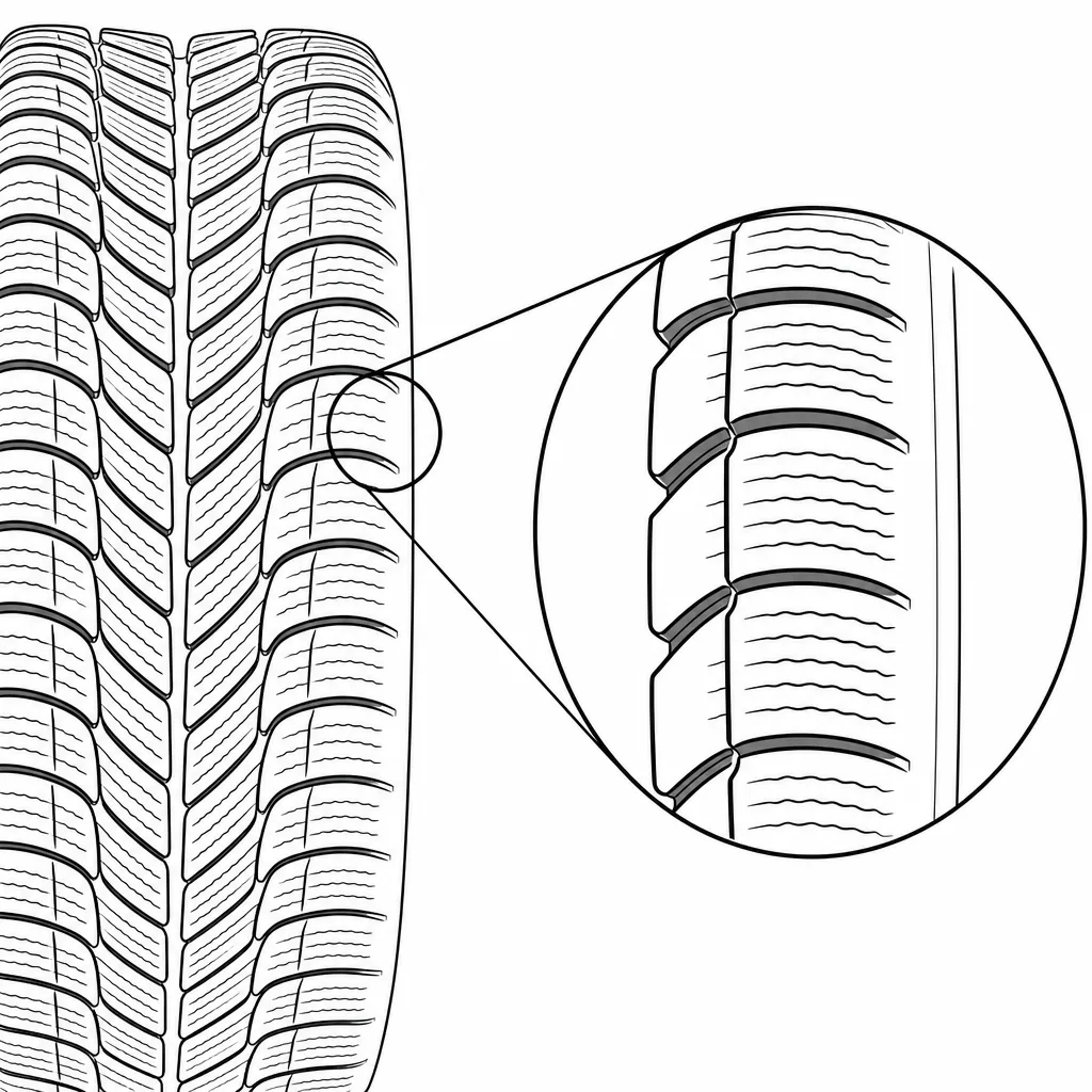 Schéma illustratif : Épaules composées de blocs rapprochés mais séparés par des entailles obliques