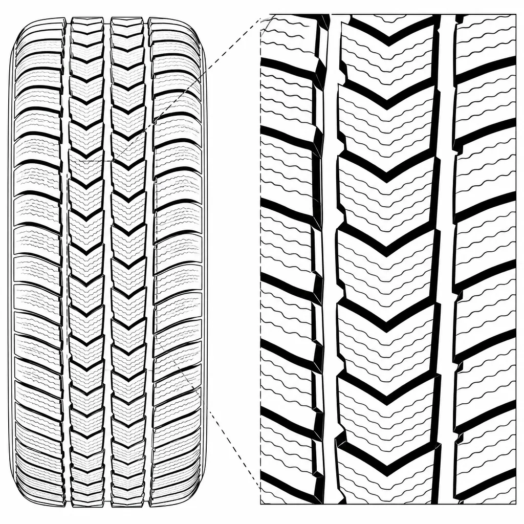 Schéma illustratif : Pavés centraux anguleux disposés en chevrons décalés