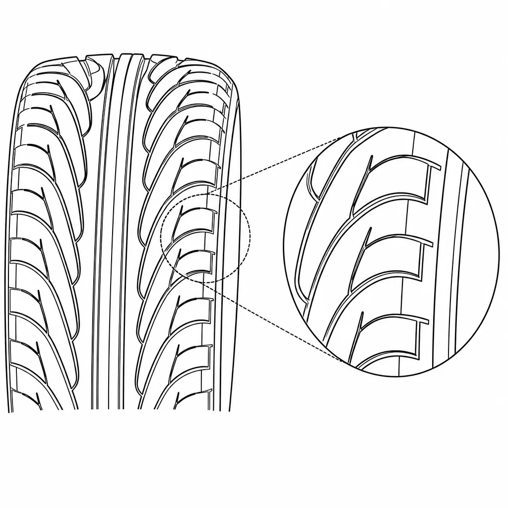 Schéma illustratif : Épaules semi-continues séparées par des encoches latérales