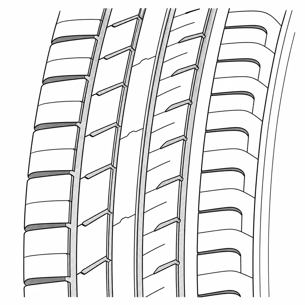 Schéma illustratif : Sillons légèrement ondulés et raccords locaux obliques