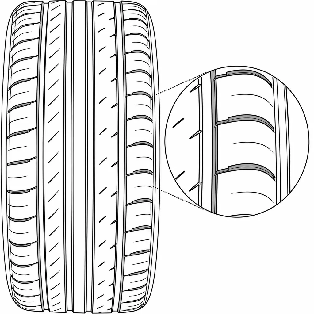 Schéma illustratif : Segments d’épaule allongés reliés par une forte proportion de gomme