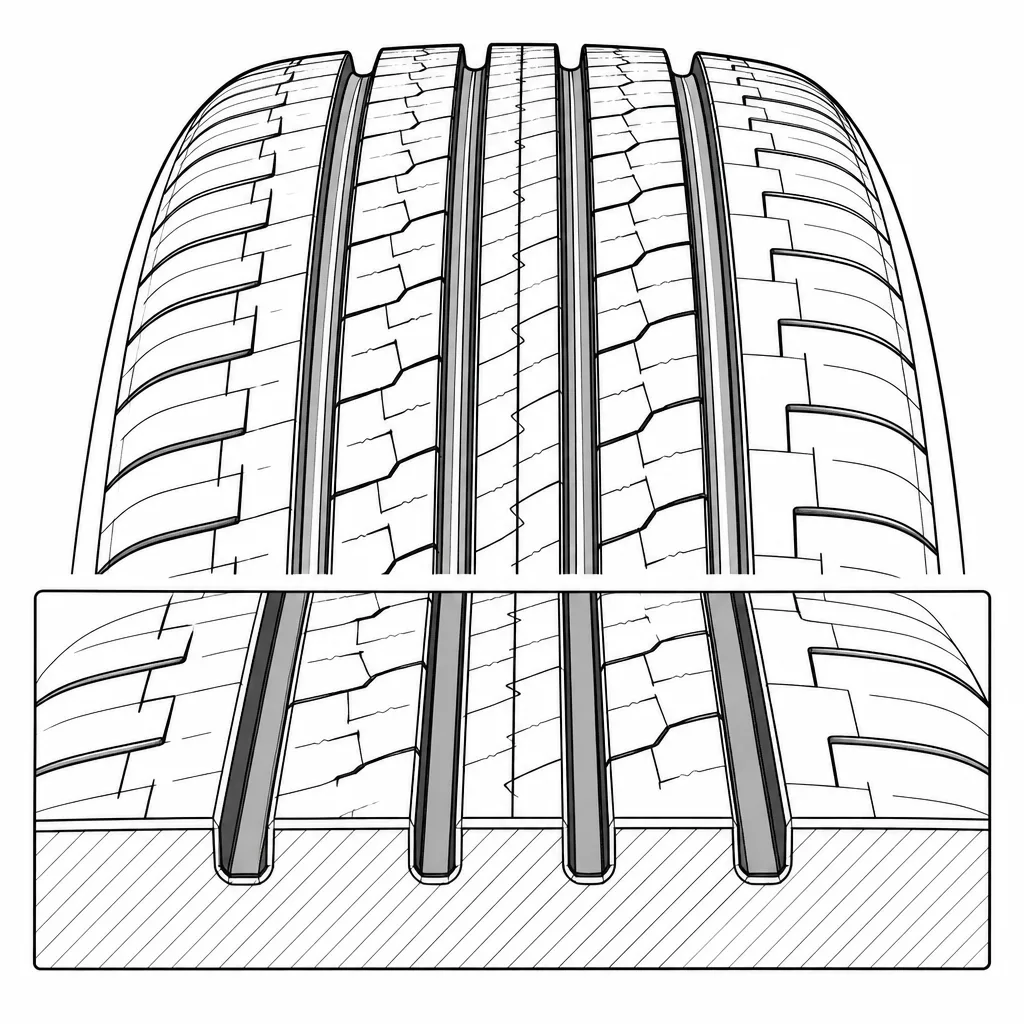 Schéma illustratif : Sillons longitudinaux rectilignes de largeur étroite à moyenne