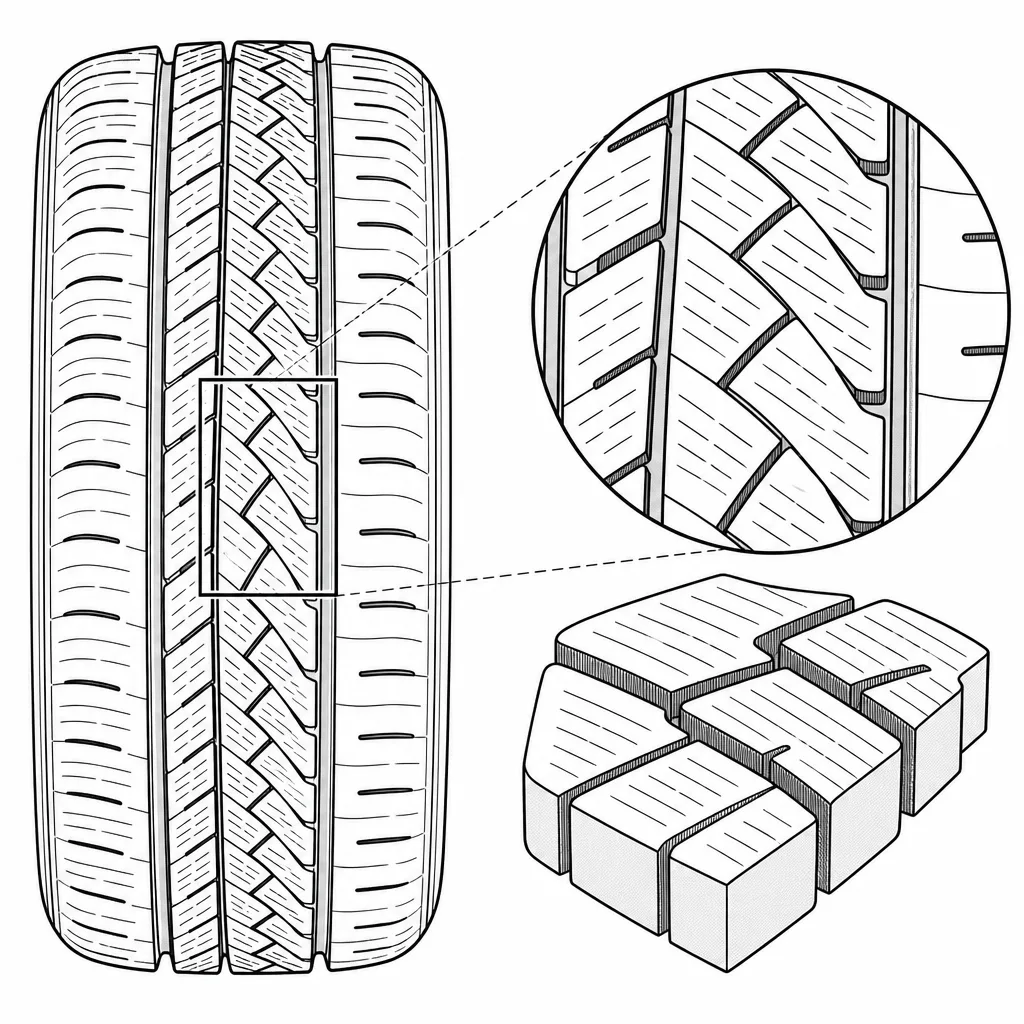 Schéma illustratif : Forte densité de lamelles obliques et de courtes entailles