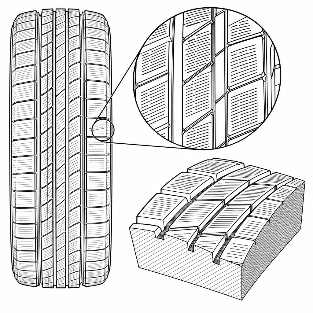Schéma illustratif : Sous-éléments de gomme délimités dans les pavés intermédiaires