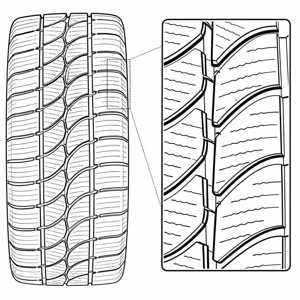 Schéma illustratif : Ponts de gomme étroits laissés entre les nombreuses lamelles