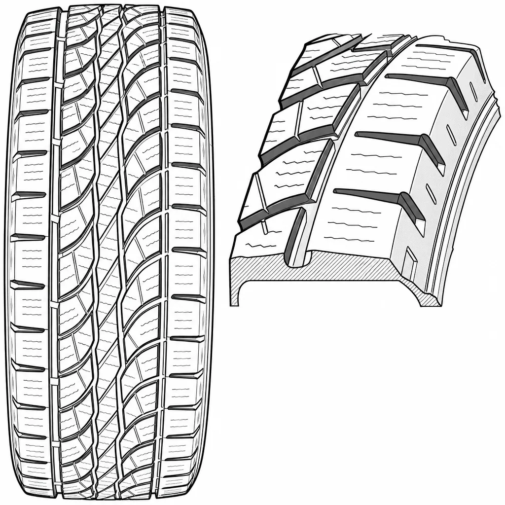 Schéma illustratif : Épaules plus massives que les pavés intermédiaires