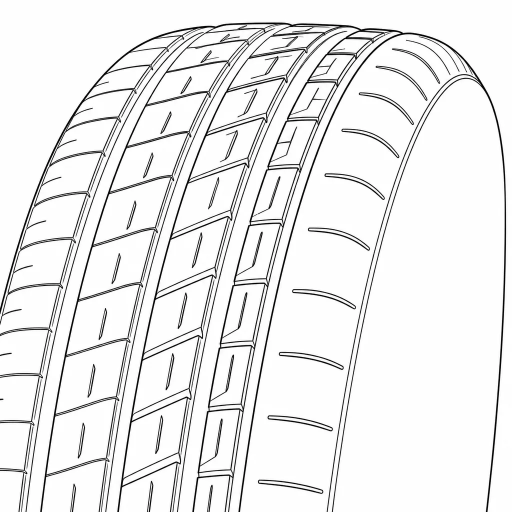 Schéma illustratif : Bord extérieur légèrement arrondi des épaules à blocs semi-continus