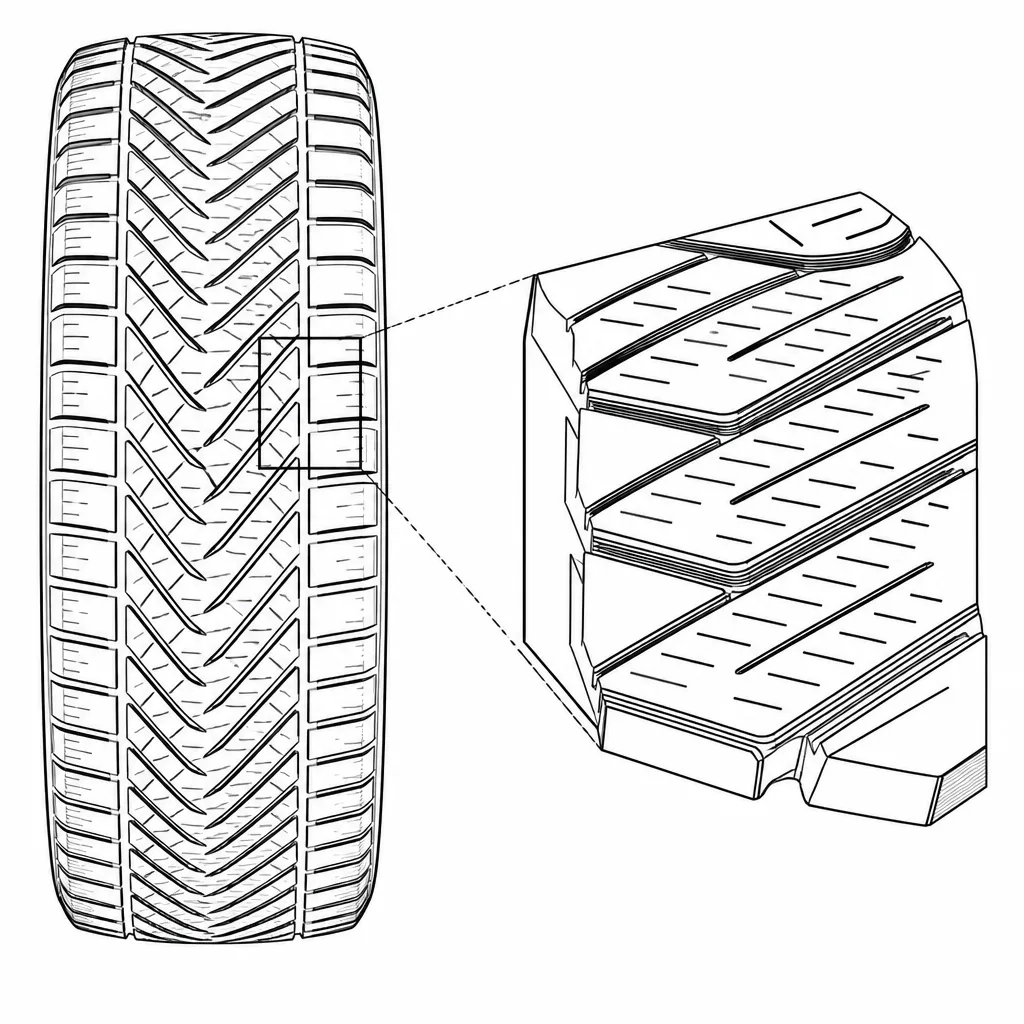 Schéma illustratif : Découpes obliques nombreuses dans les pavés allongés
