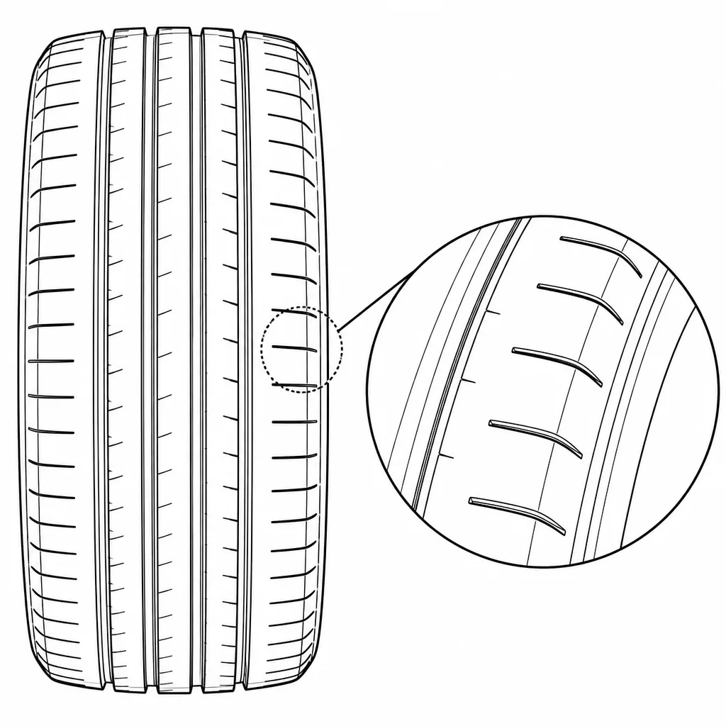 Schéma illustratif : Épaules quasi continues à fines encoches transversales