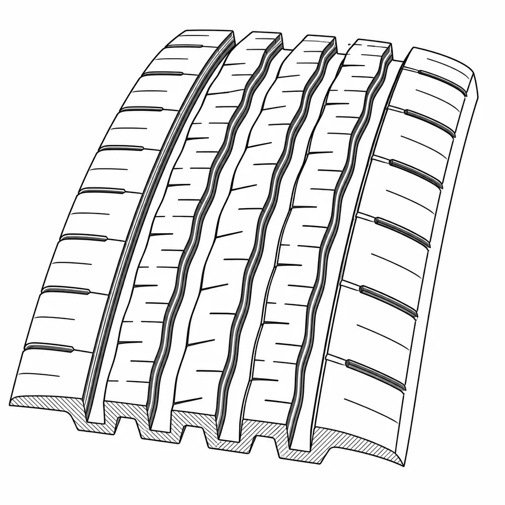 Schéma illustratif : Files porteuses étroites séparées par quatre vides principaux