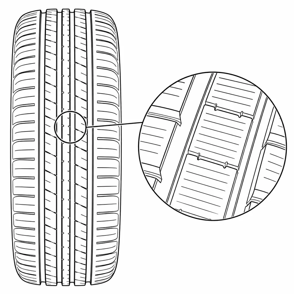 Schéma illustratif : Incisions laissant des ponts de gomme intacts à leurs extrémités