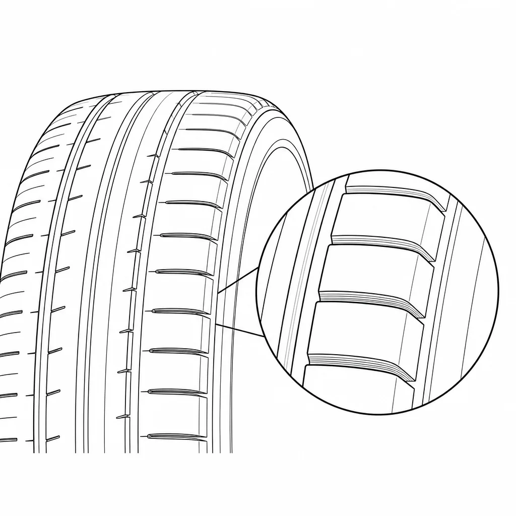 Schéma illustratif : Épaules semi-continues séparées par des encoches transversales courtes