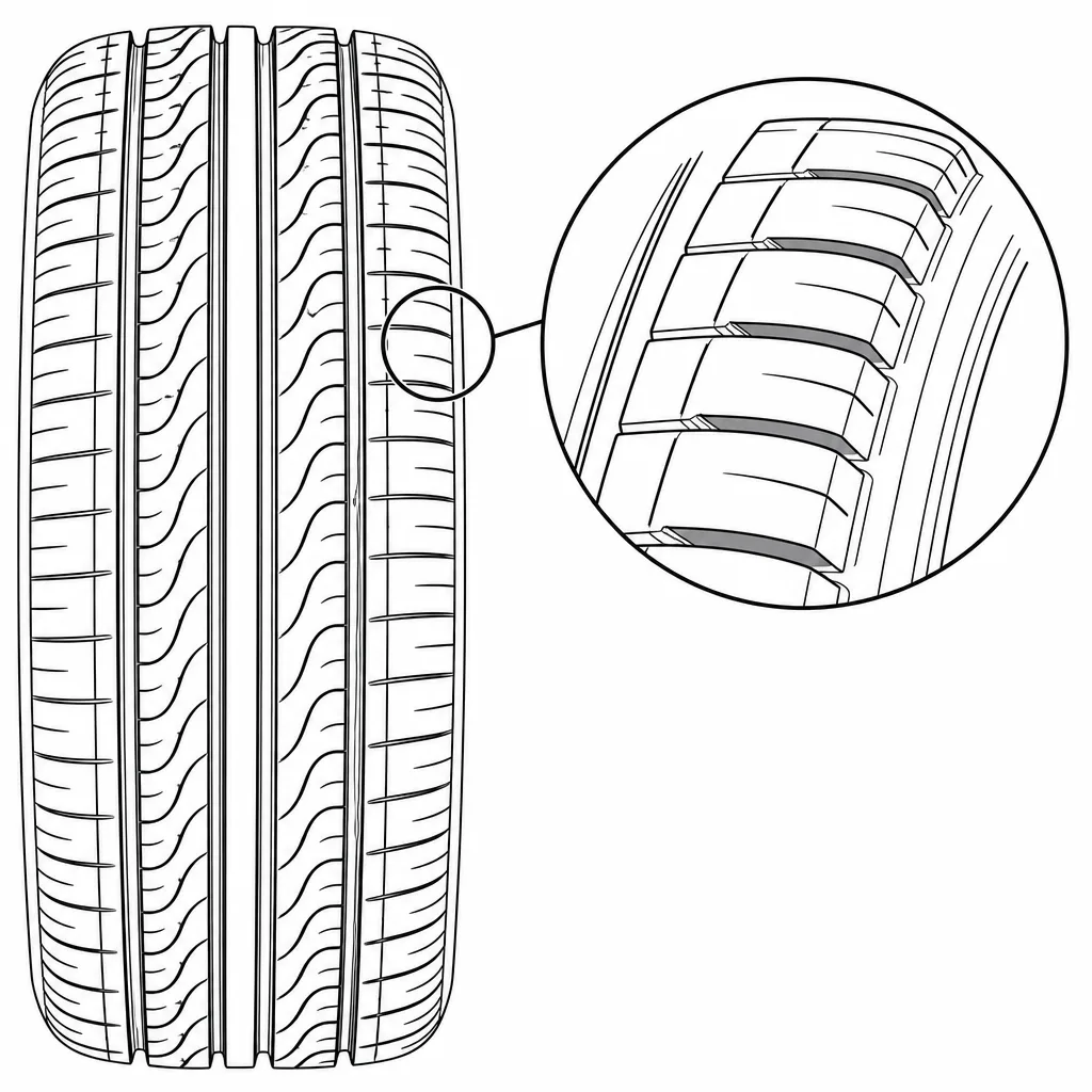 Schéma illustratif : Épaules semi-continues séparées par des encoches inclinées