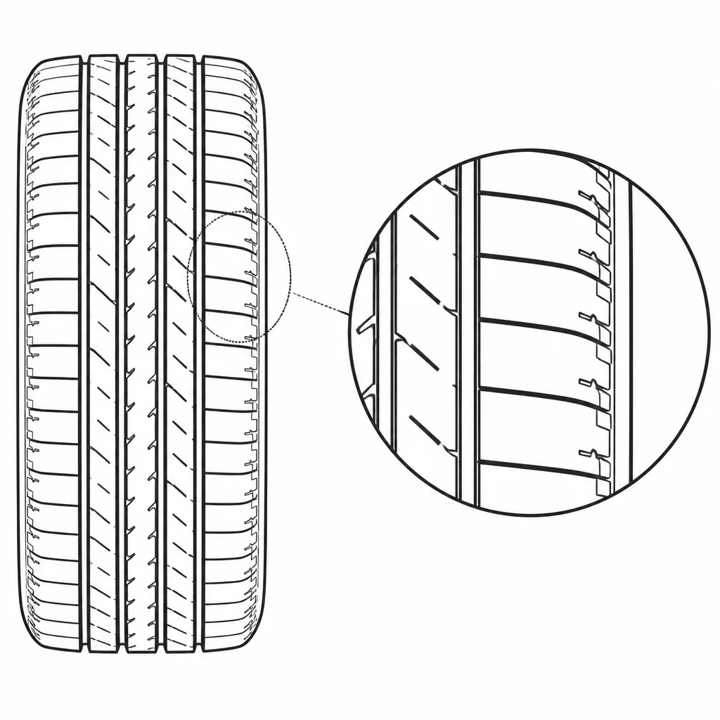 Schéma illustratif : Rapport gomme/vide élevé dans les zones d’épaulement