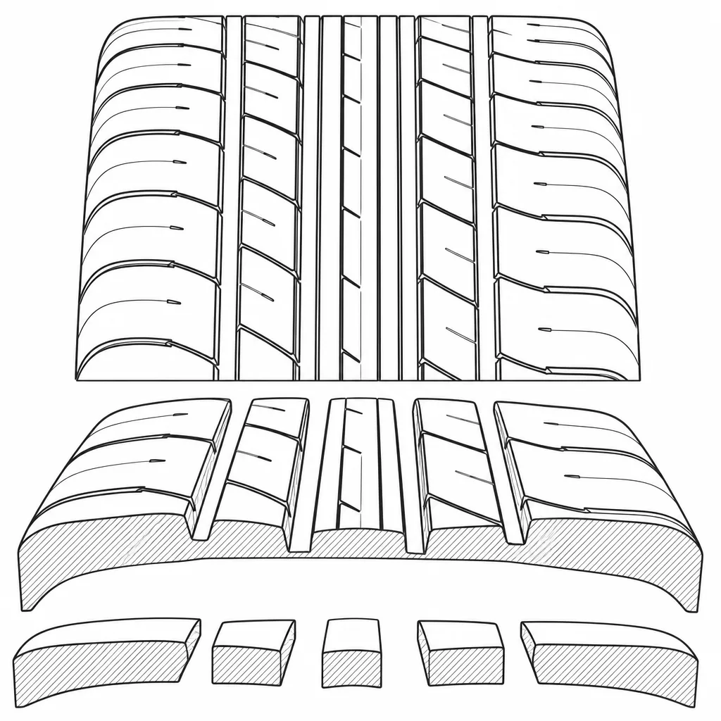 Schéma illustratif : Gradient de surface porteuse entre les éléments intermédiaires et les pavés périphériques
