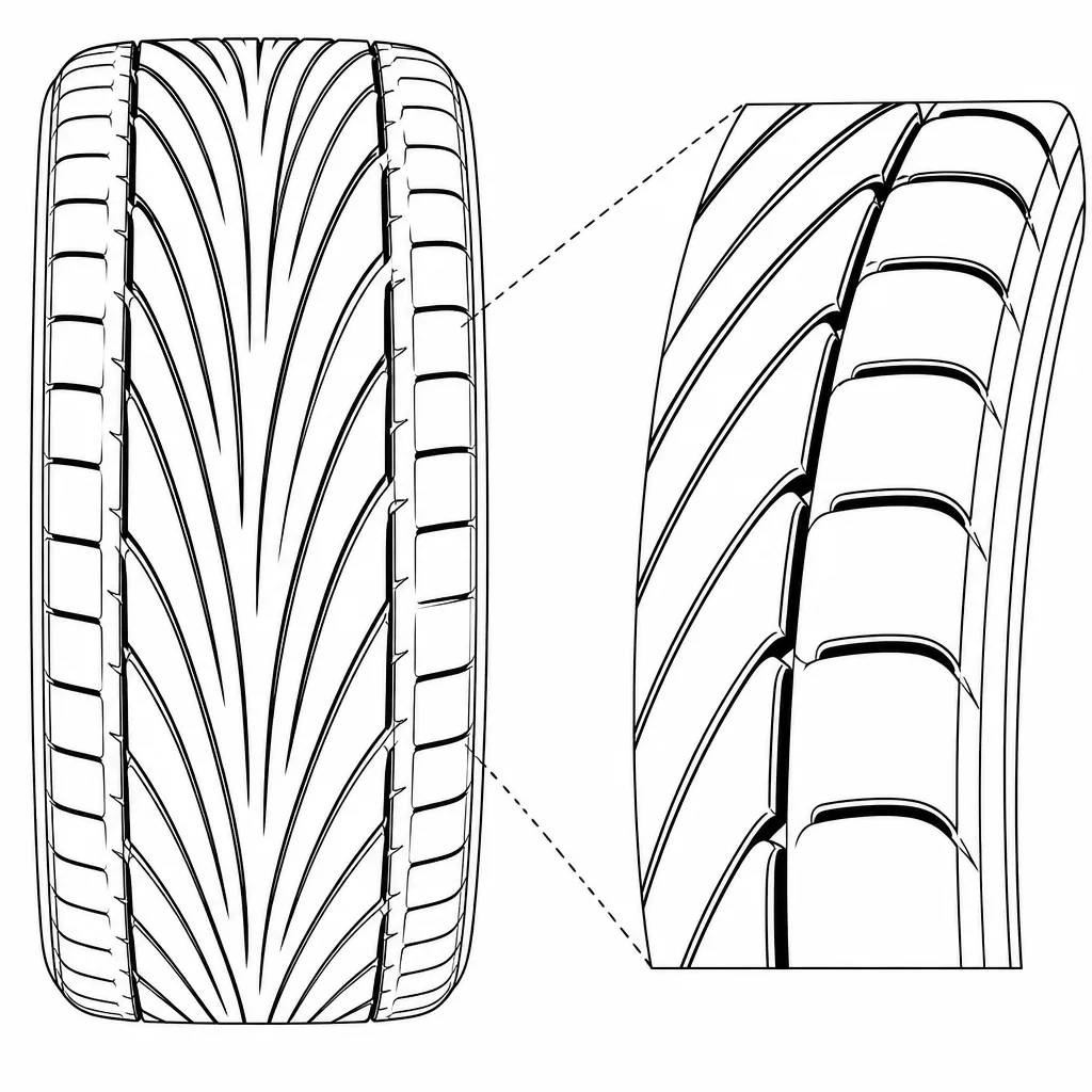 Schéma illustratif : Rapport gomme/creux élevé aux épaules