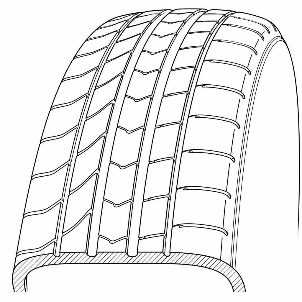 Schéma illustratif : Épaules semi-continues à encoches courtes et incurvées