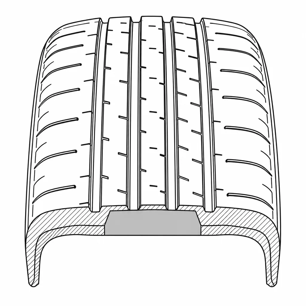 Schéma illustratif : Zone médiane à fort taux de gomme