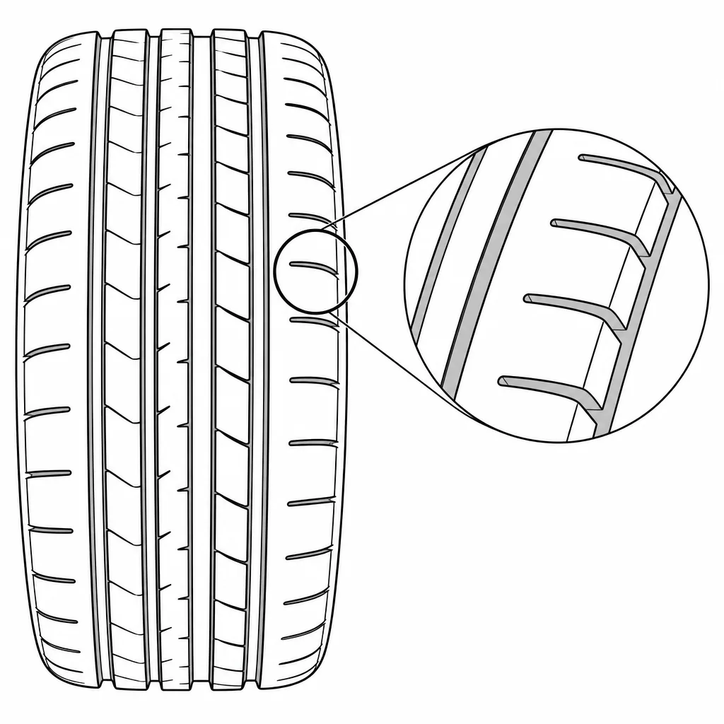 Schéma illustratif : Épaules semi-continues interrompues par des encoches courtes