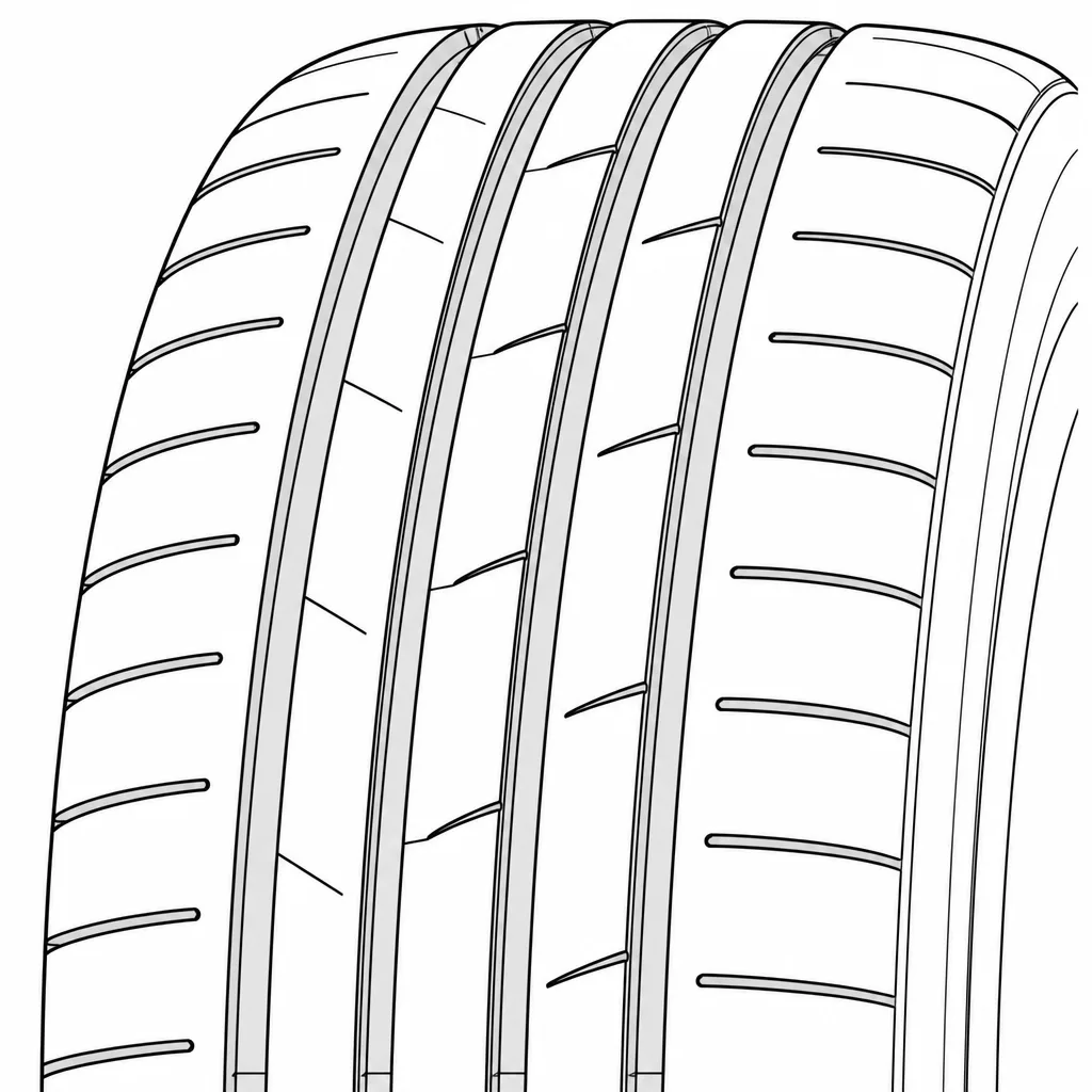 Schéma illustratif : Épaules longitudinales relativement continues avec encoches transversales courtes