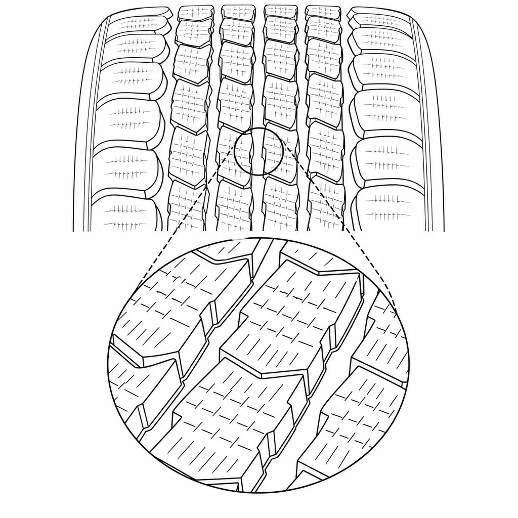 Schéma illustratif : Forte densité d’incisions fines dans des pavés de petite taille