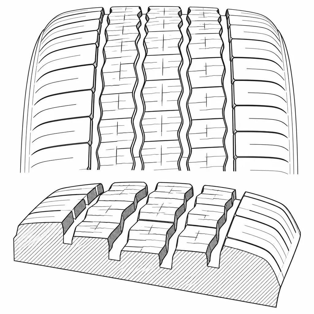 Schéma illustratif : Partie médiane composée d’éléments indépendants plutôt que d’une bande monobloc