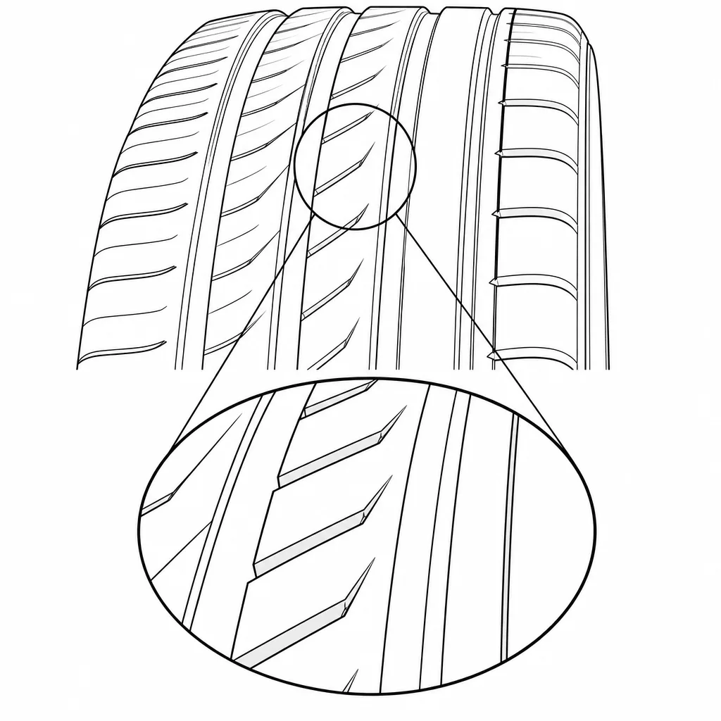 Schéma illustratif : Entailles obliques de densité moyenne dans les blocs intermédiaires allongés