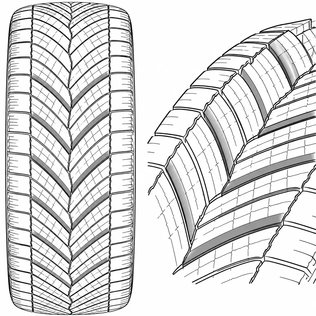 Schéma illustratif : Chaînes de gomme disposées selon les branches successives du V