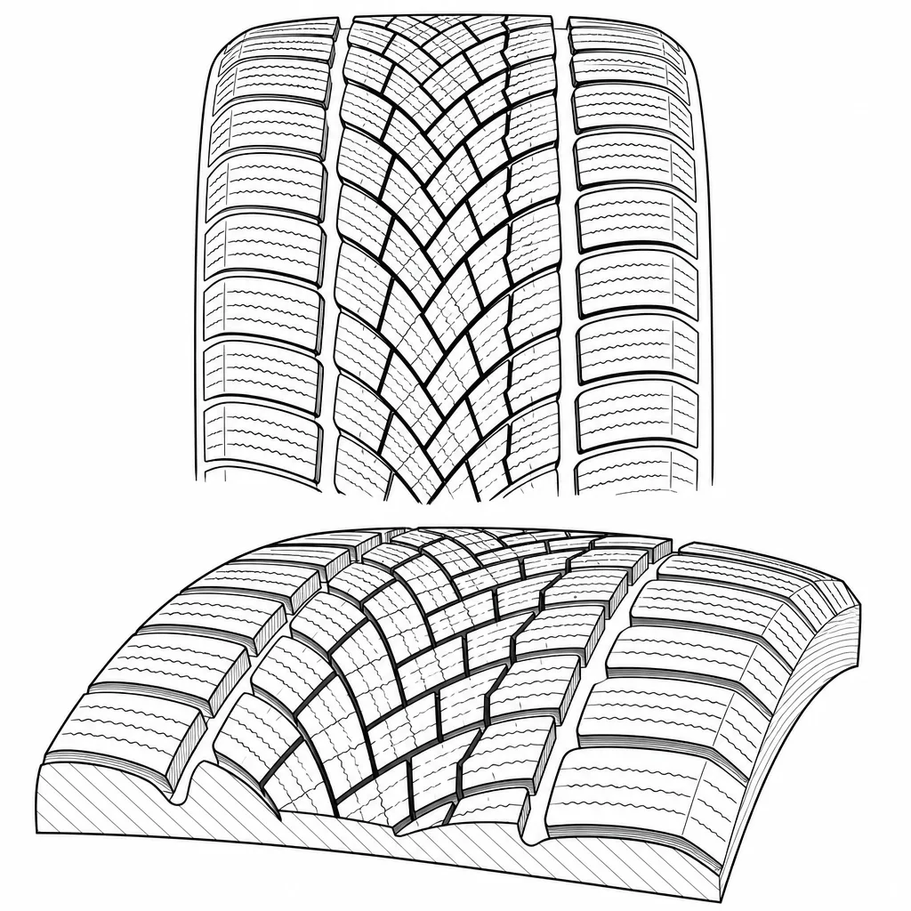 Schéma illustratif : Gradient entre petits pavés centraux et blocs d’épaule plus larges