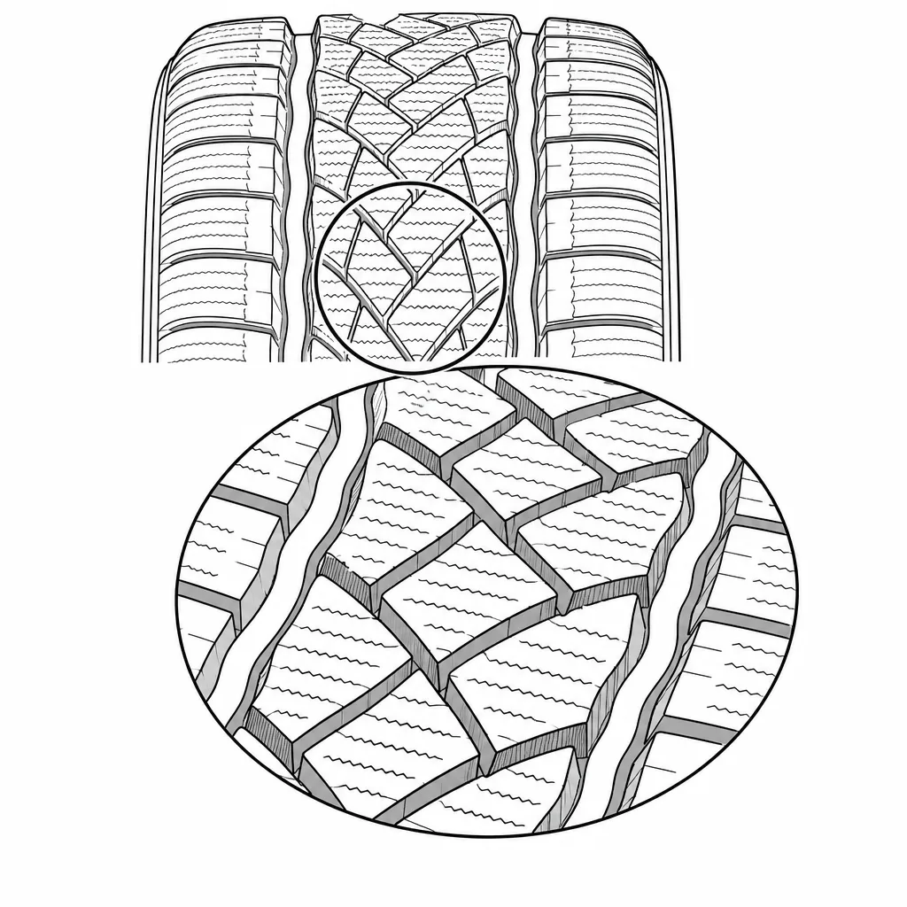 Schéma illustratif : Rangées de blocs isolées par des rainures longitudinales sinueuses