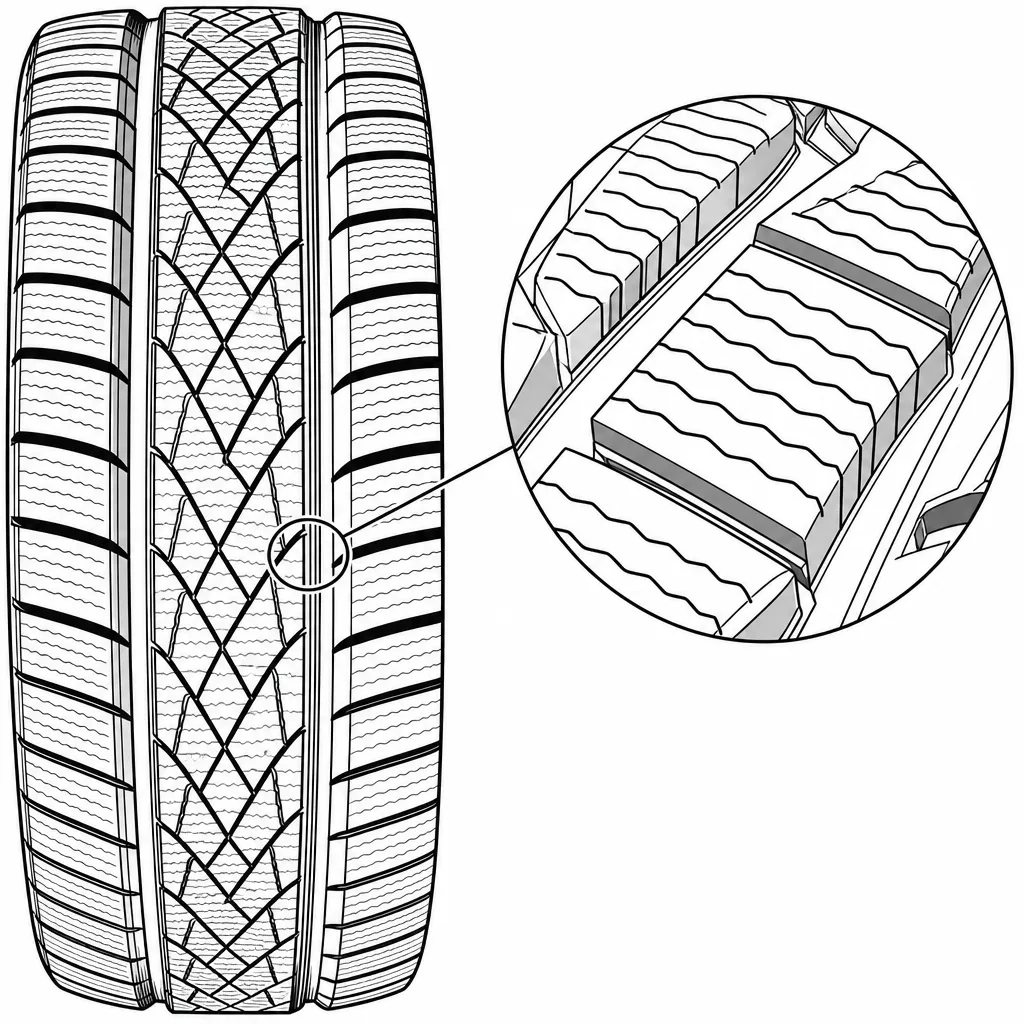 Schéma illustratif : Ligaments de gomme étroits entre les nombreuses lamelles