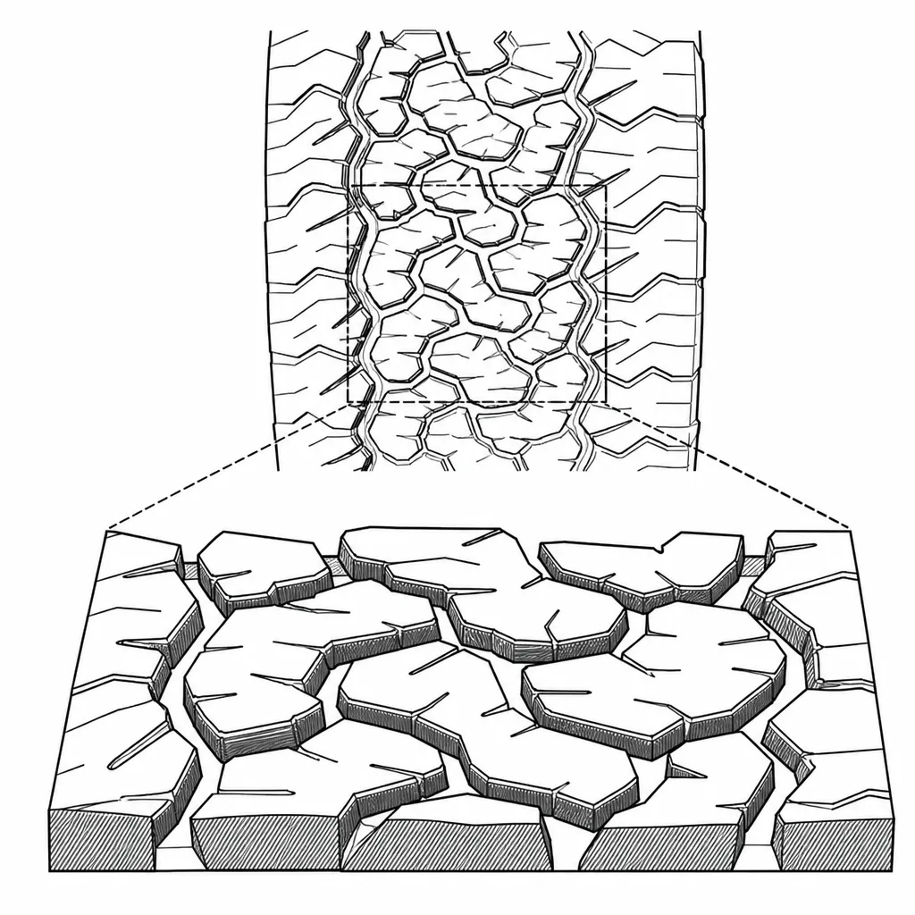 Schéma illustratif : Rapport gomme-vide réduit autour des blocs centraux indépendants