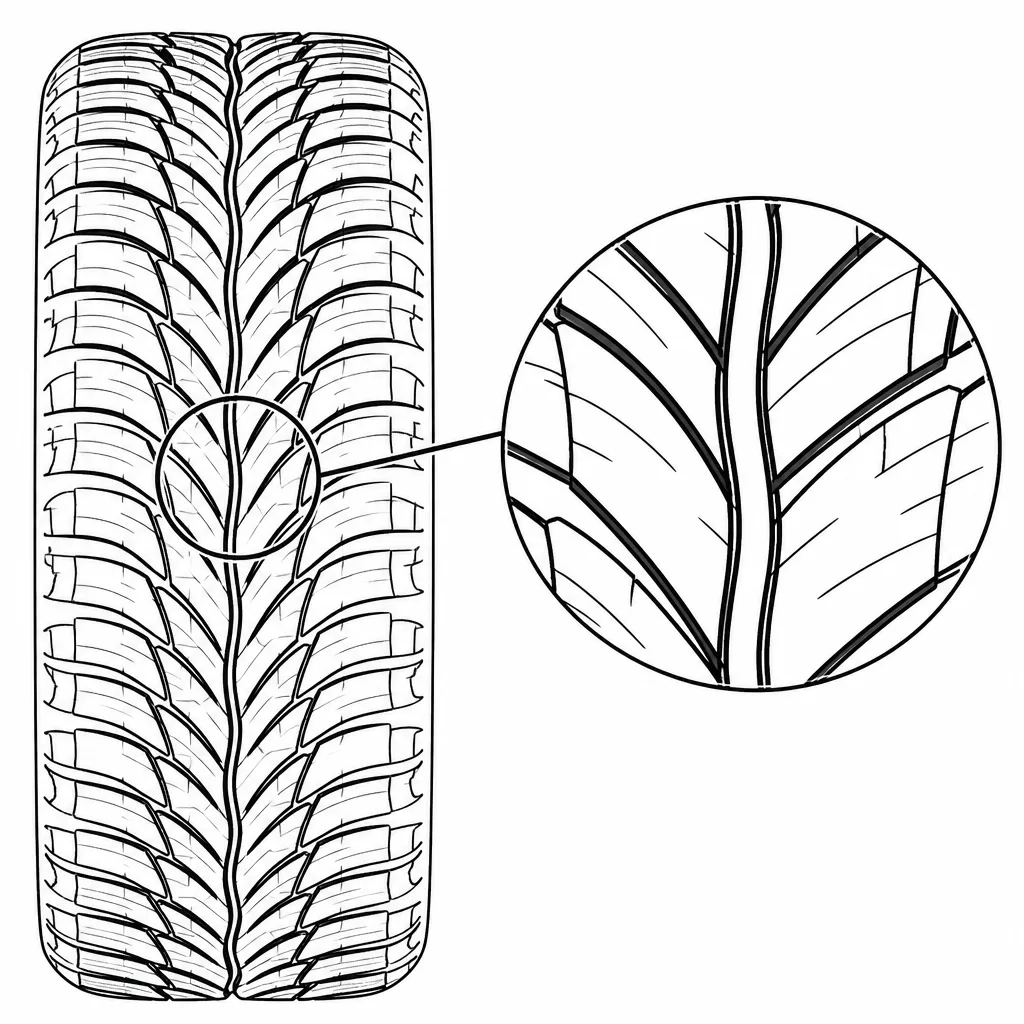 Schéma illustratif : Interface médiane étroite et sinueuse entre les pointes opposées des chevrons