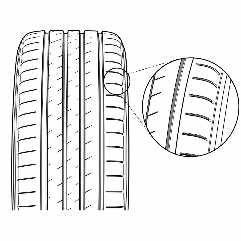 Schéma illustratif : Épaules composées d’une rangée extérieure étroite et régulièrement entaillée