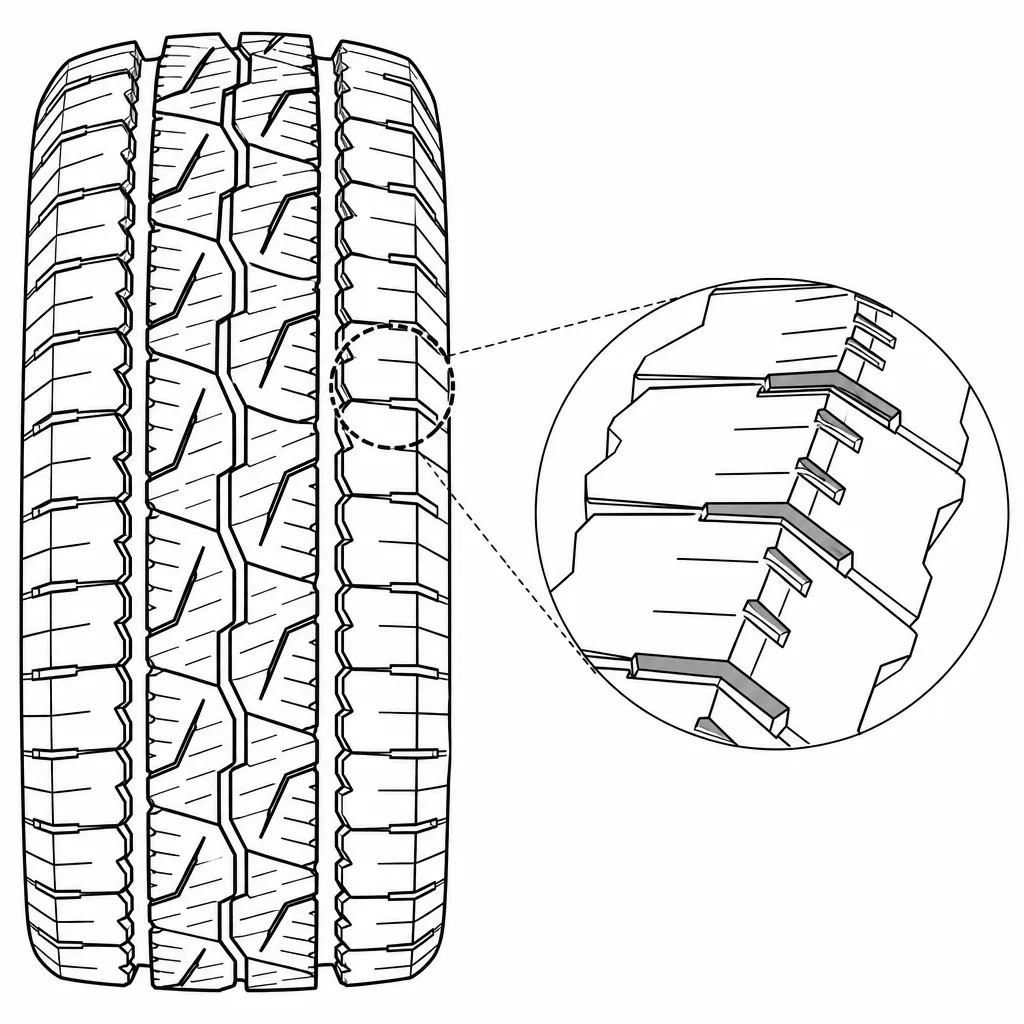 Schéma illustratif : Pavés d’épaule larges séparés par des encoches profondes