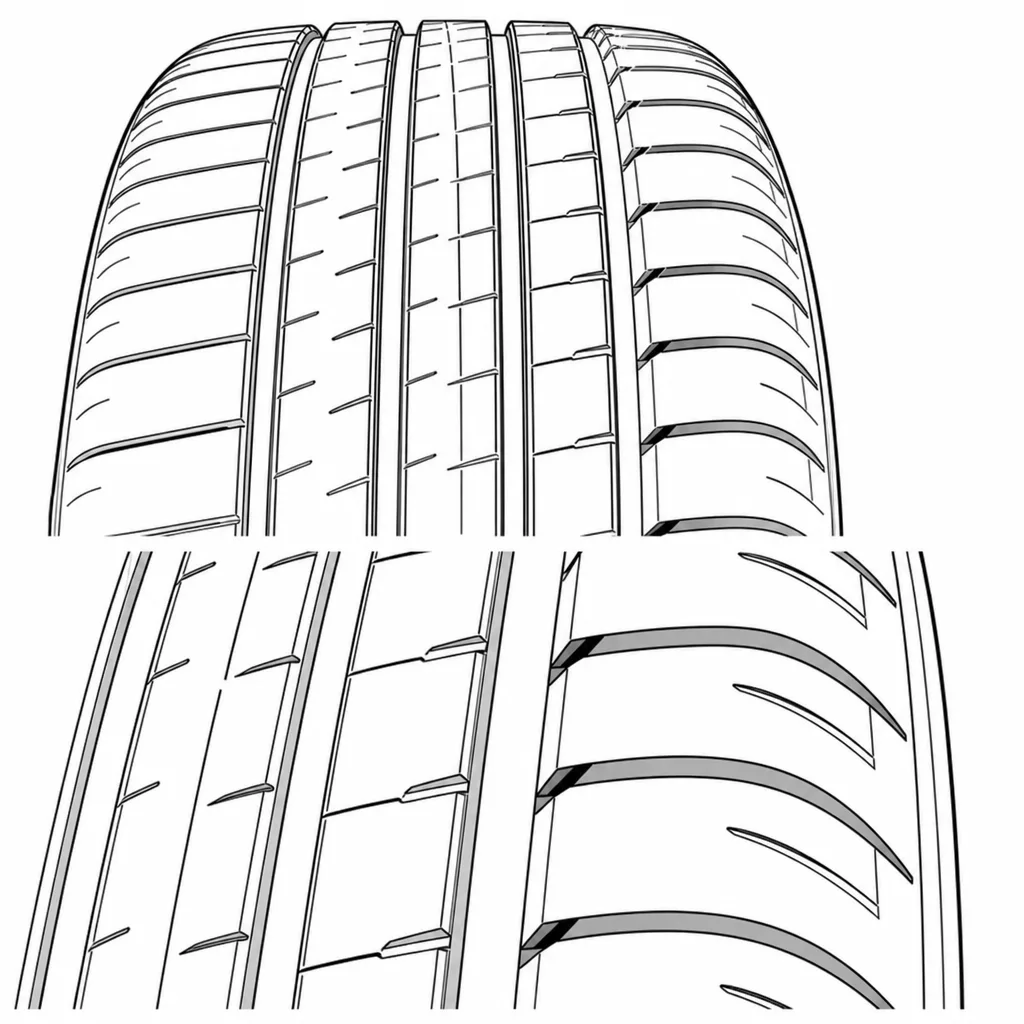 Schéma illustratif : Épaule à encoches obliques ouvertes vers le bord