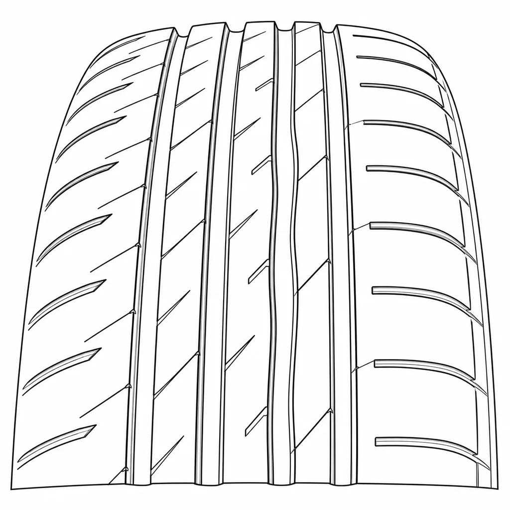 Schéma illustratif : Empreinte divisée en cinq bandes porteuses par quatre couloirs circonférentiels