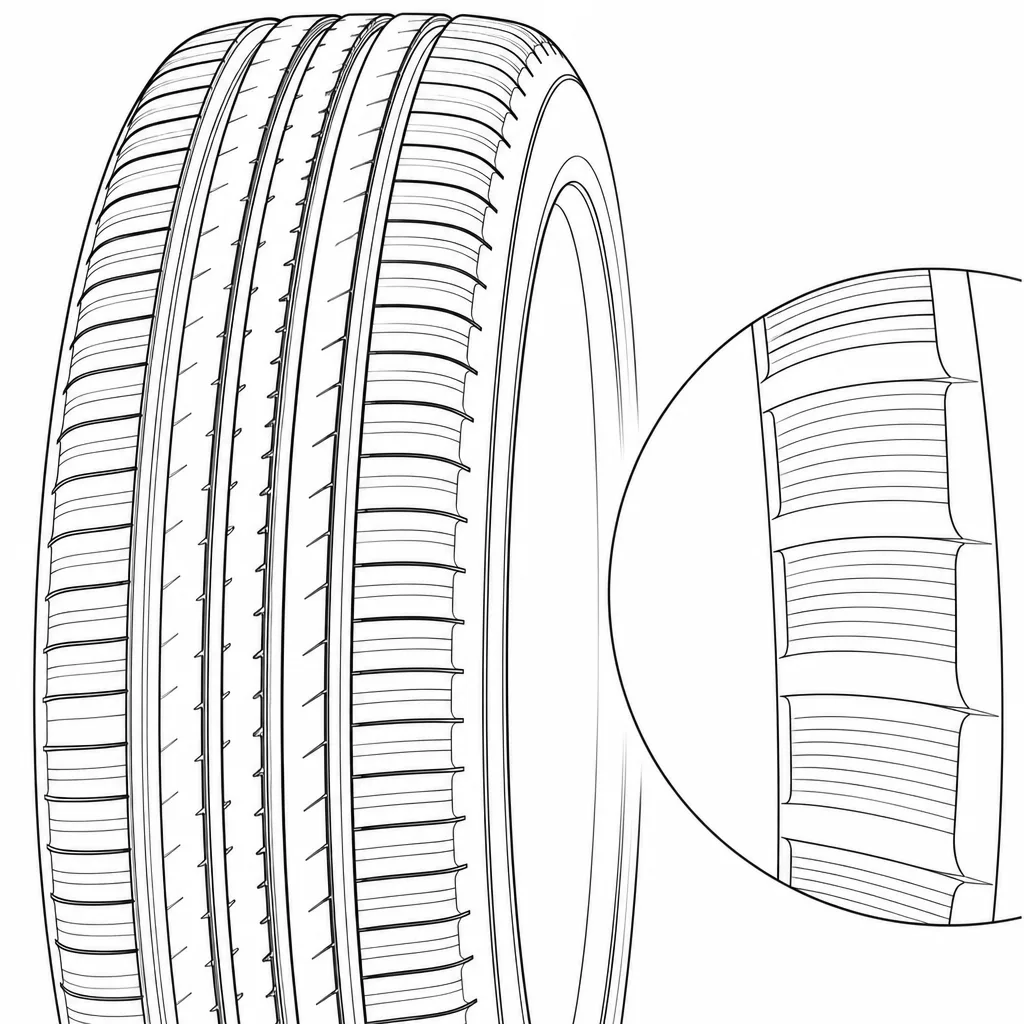 Schéma illustratif : Épaules longitudinales semi-continues à découpes transversales fines